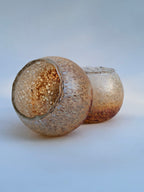Crackle Finish Glass Votive Candle Holder