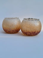 Crackle Finish Glass Votive Candle Holder