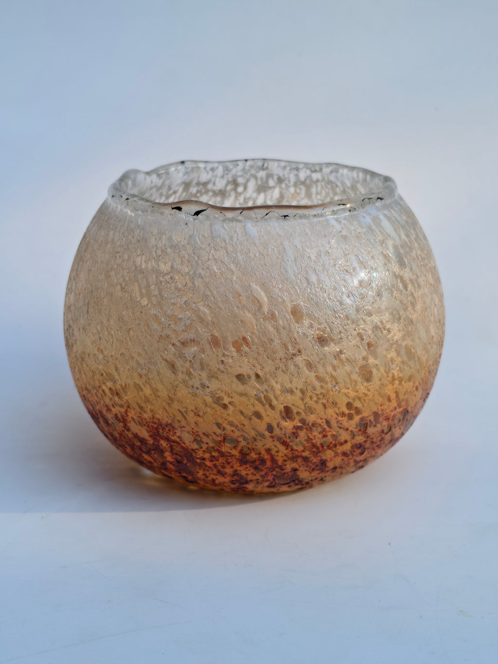 Crackle Finish Glass Votive Candle Holder