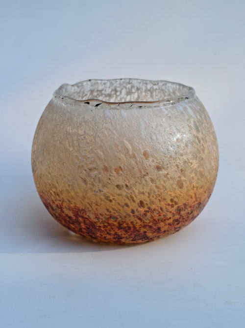 Crackle Finish Glass Votive Candle Holder
