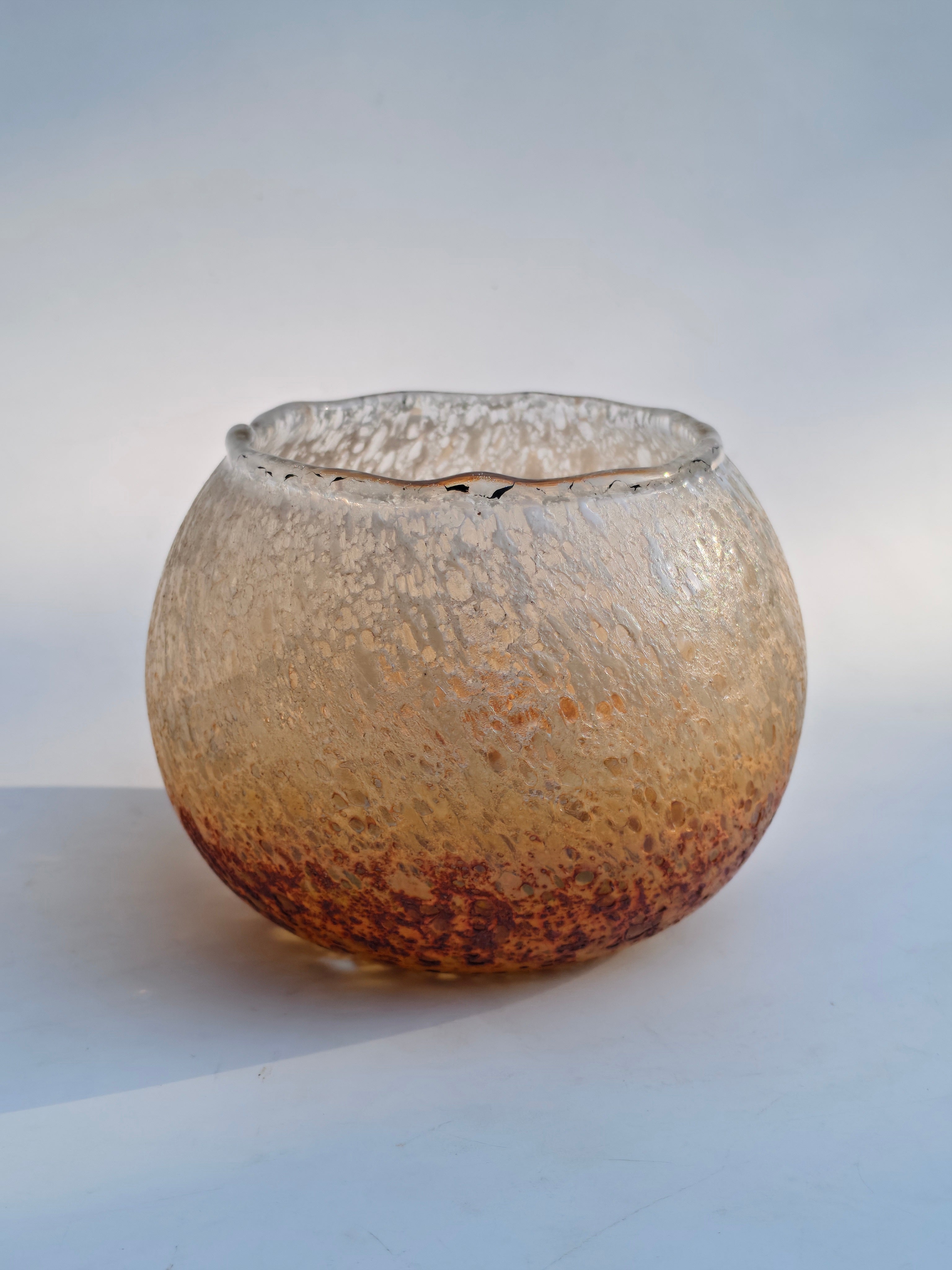 Crackle Finish Glass Votive Candle Holder