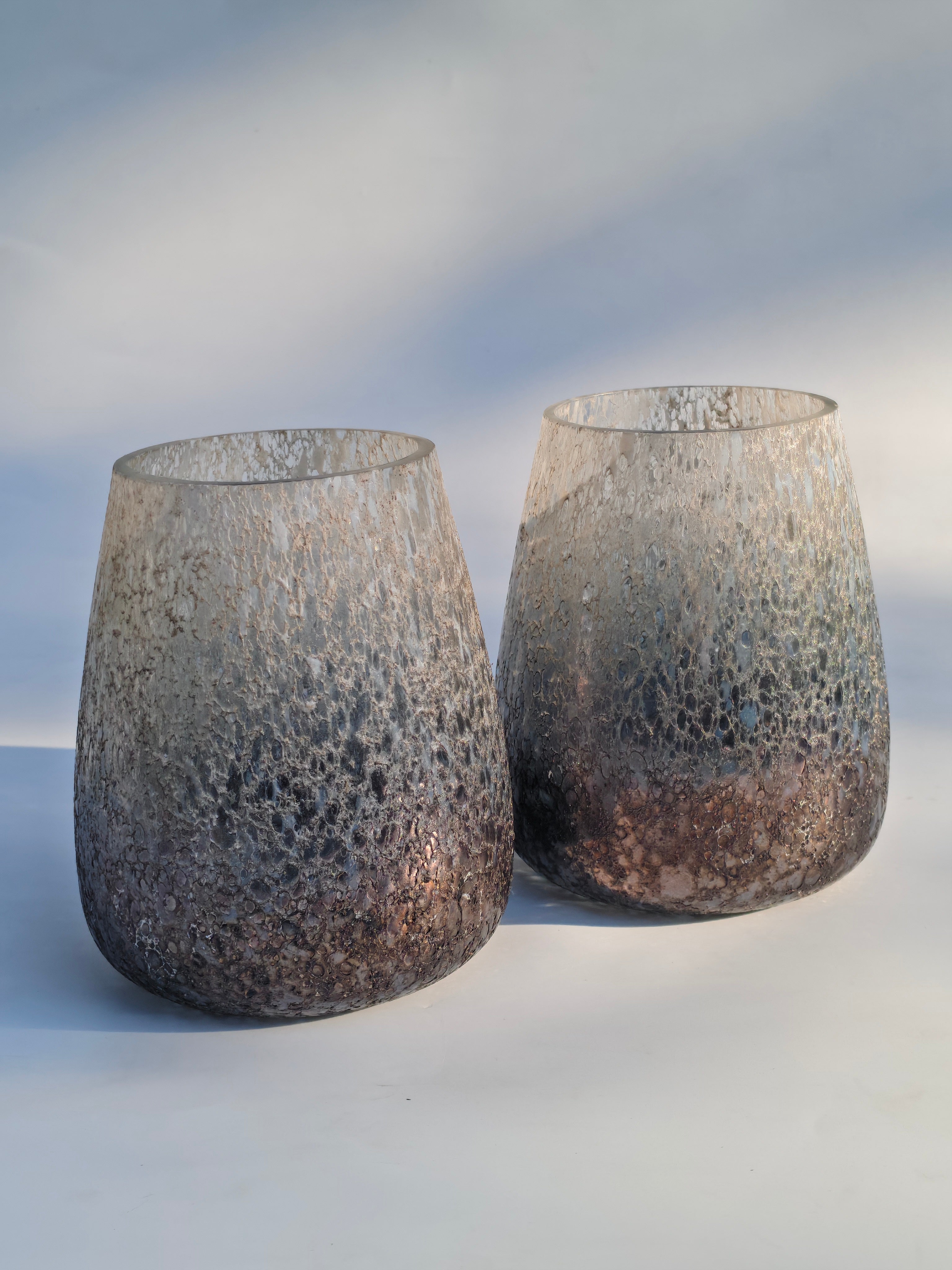 Frosted Gradient Glass Candle Holder