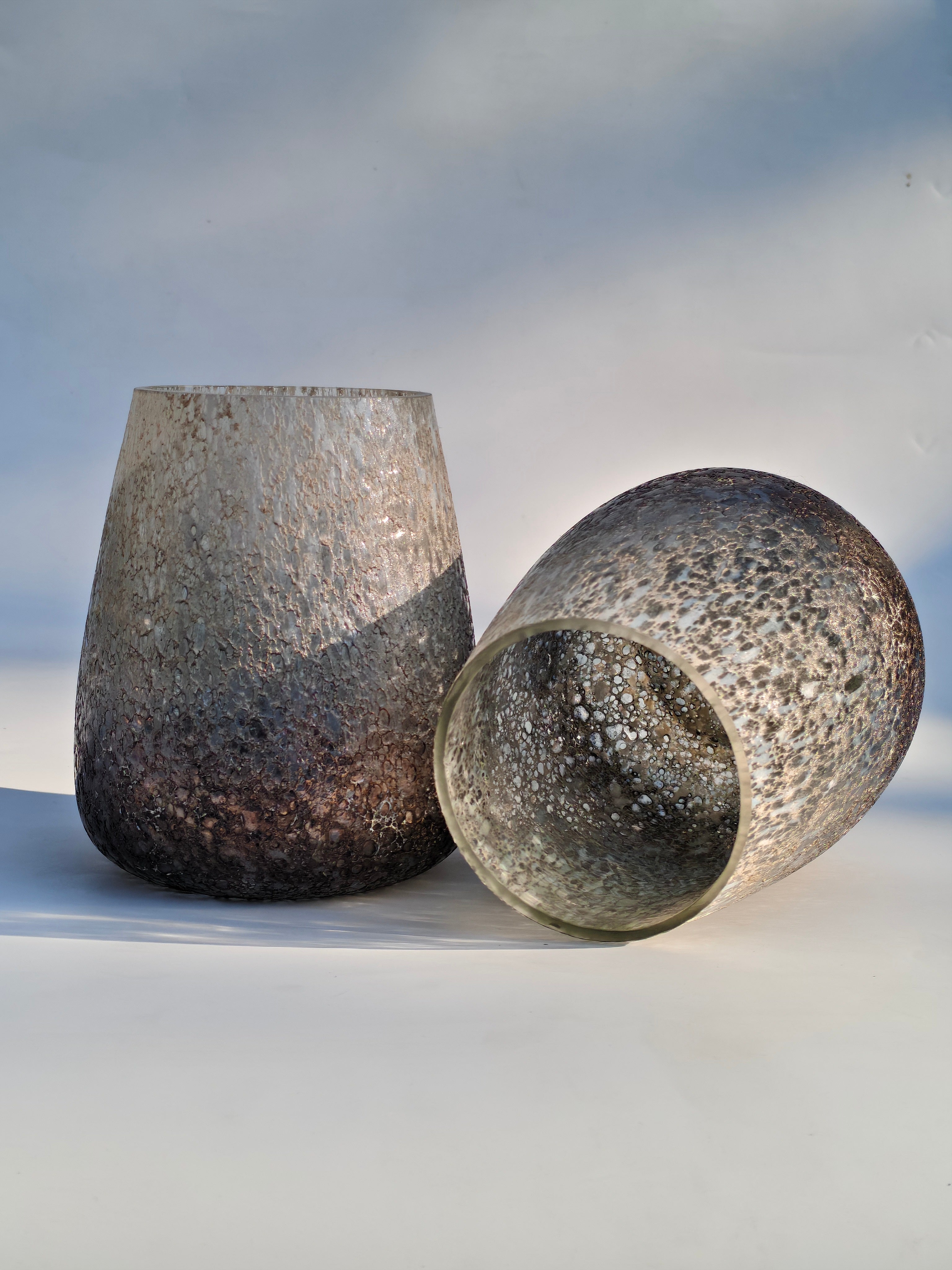 Frosted Gradient Glass Candle Holder