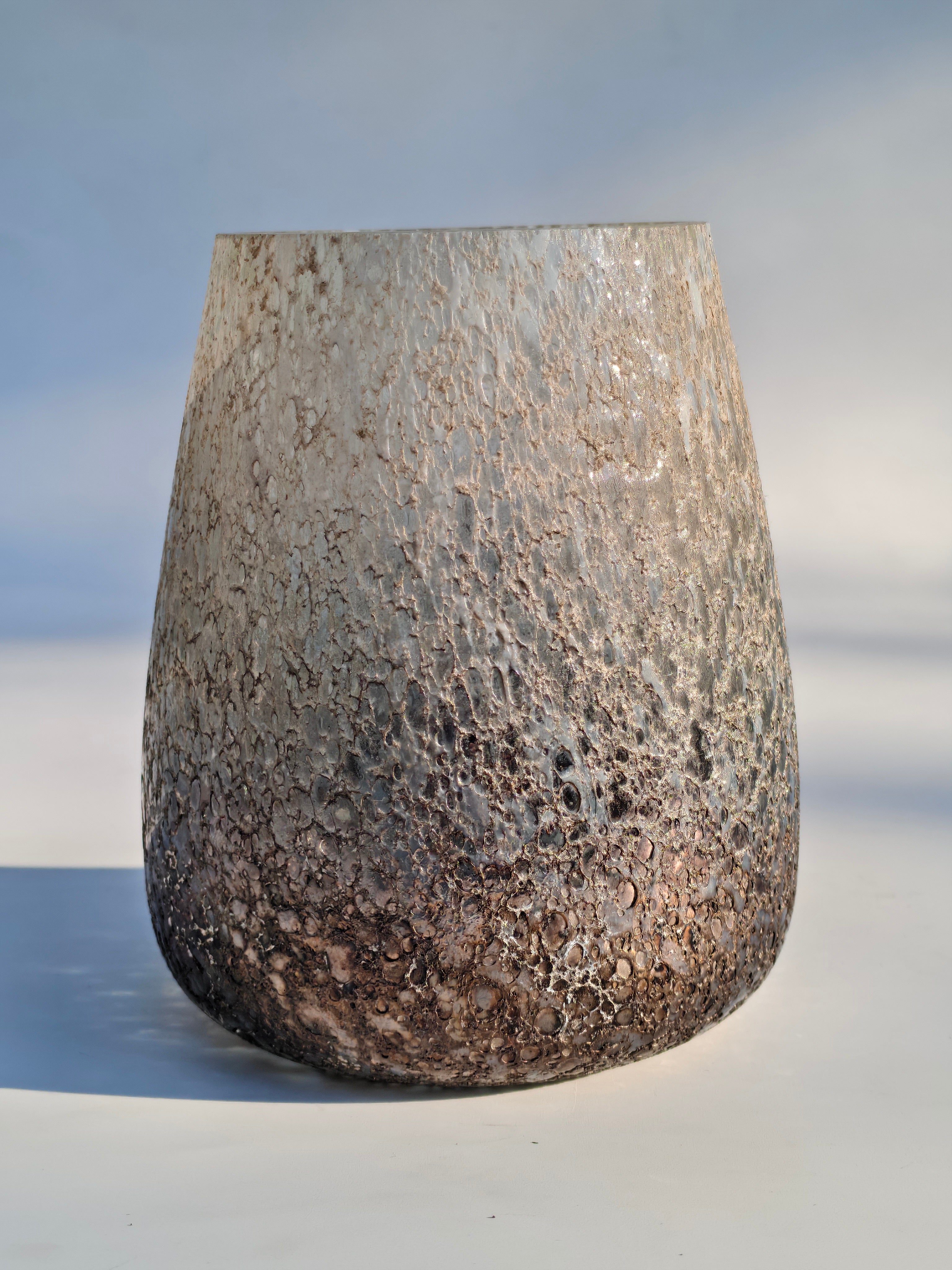 Frosted Gradient Glass Candle Holder