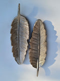 Silver Feather Decorative Metal Tray