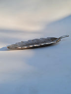 Silver Feather Decorative Metal Tray