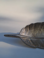 Silver Feather Decorative Metal Tray
