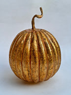 Gold Glass Pumpkin Decorative Accent