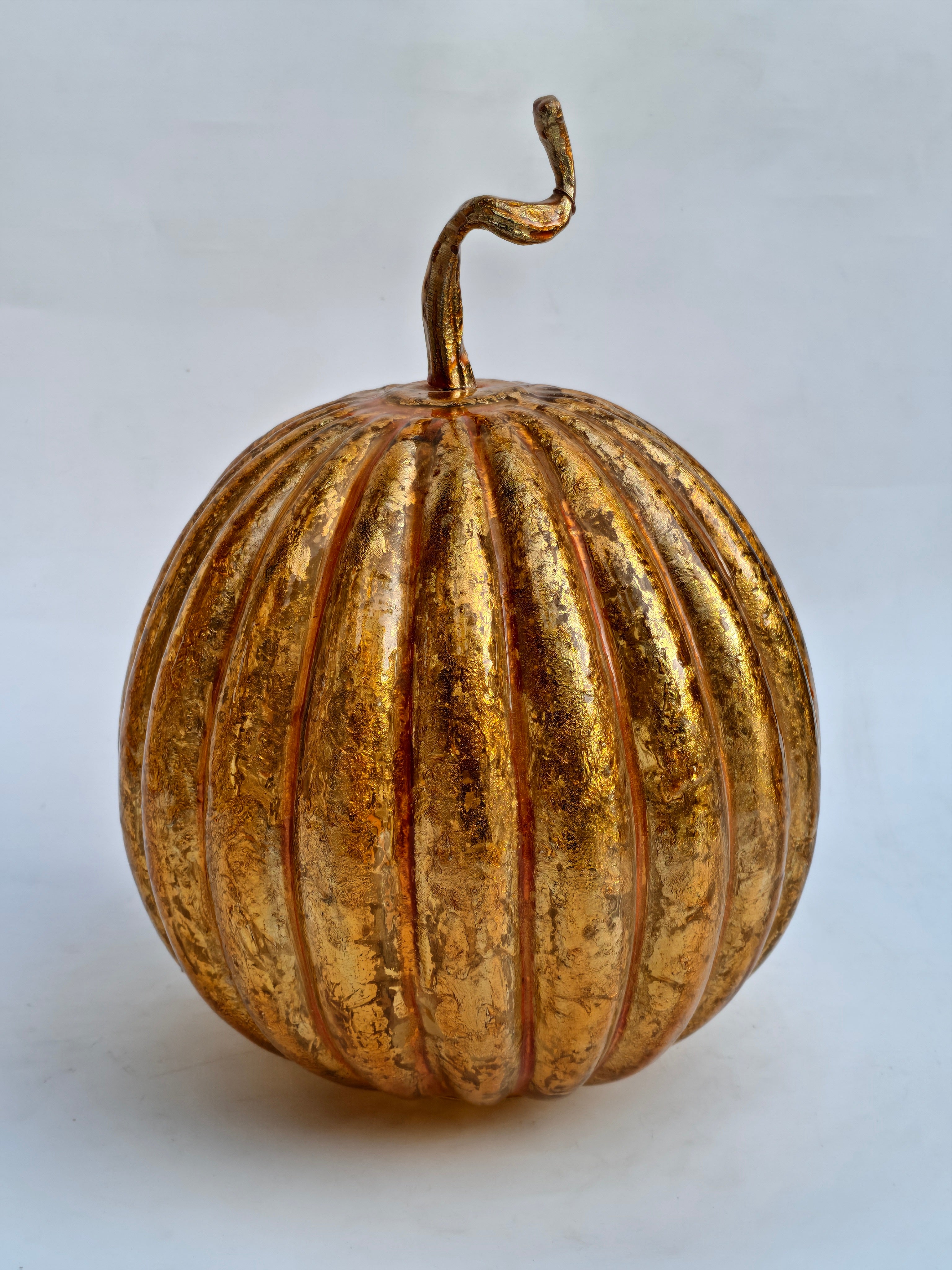 Gold Glass Pumpkin Decorative Accent – Luxe Festive Table Décor