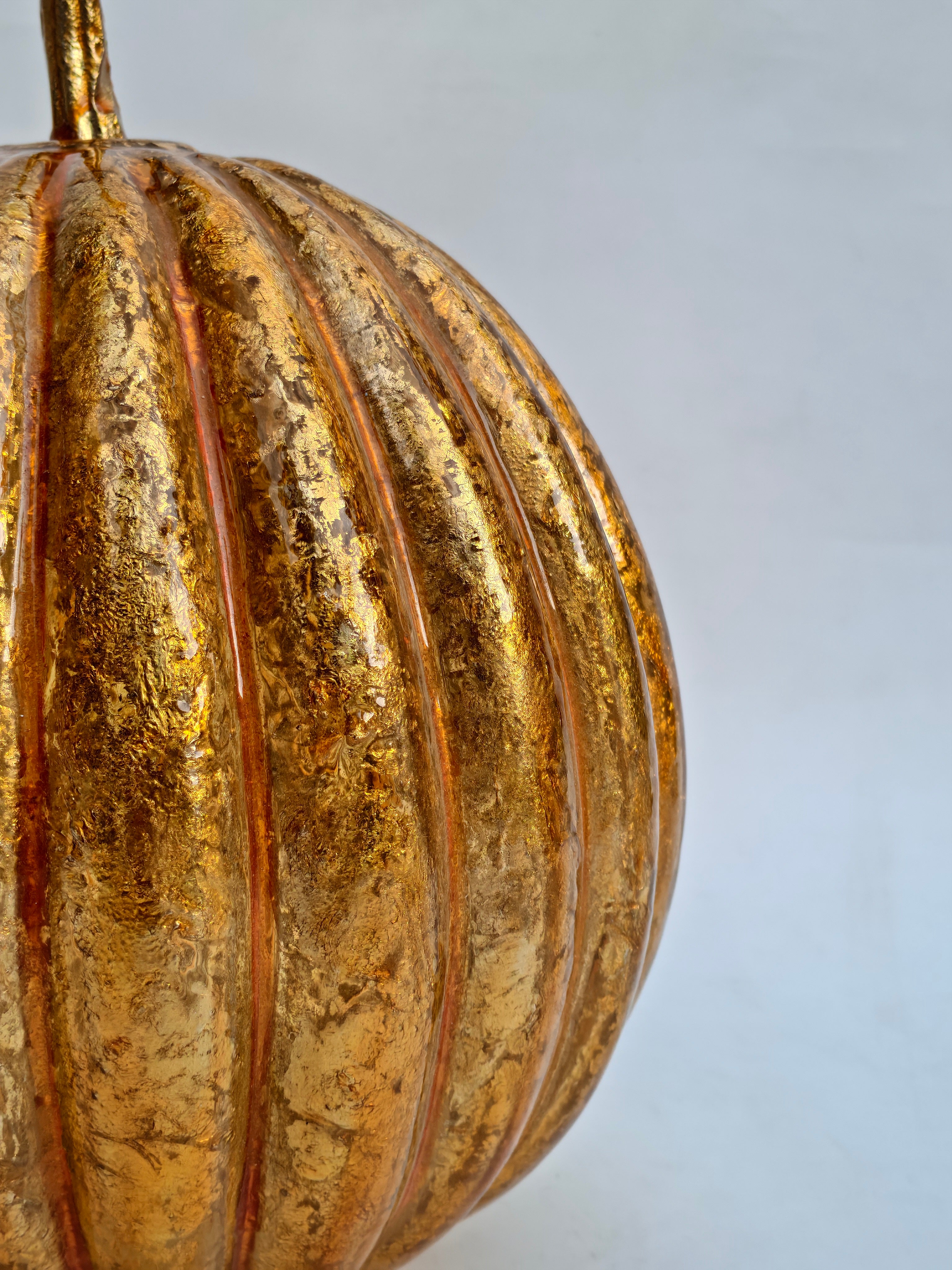 Gold Glass Pumpkin Decorative Accent – Luxe Festive Table Décor