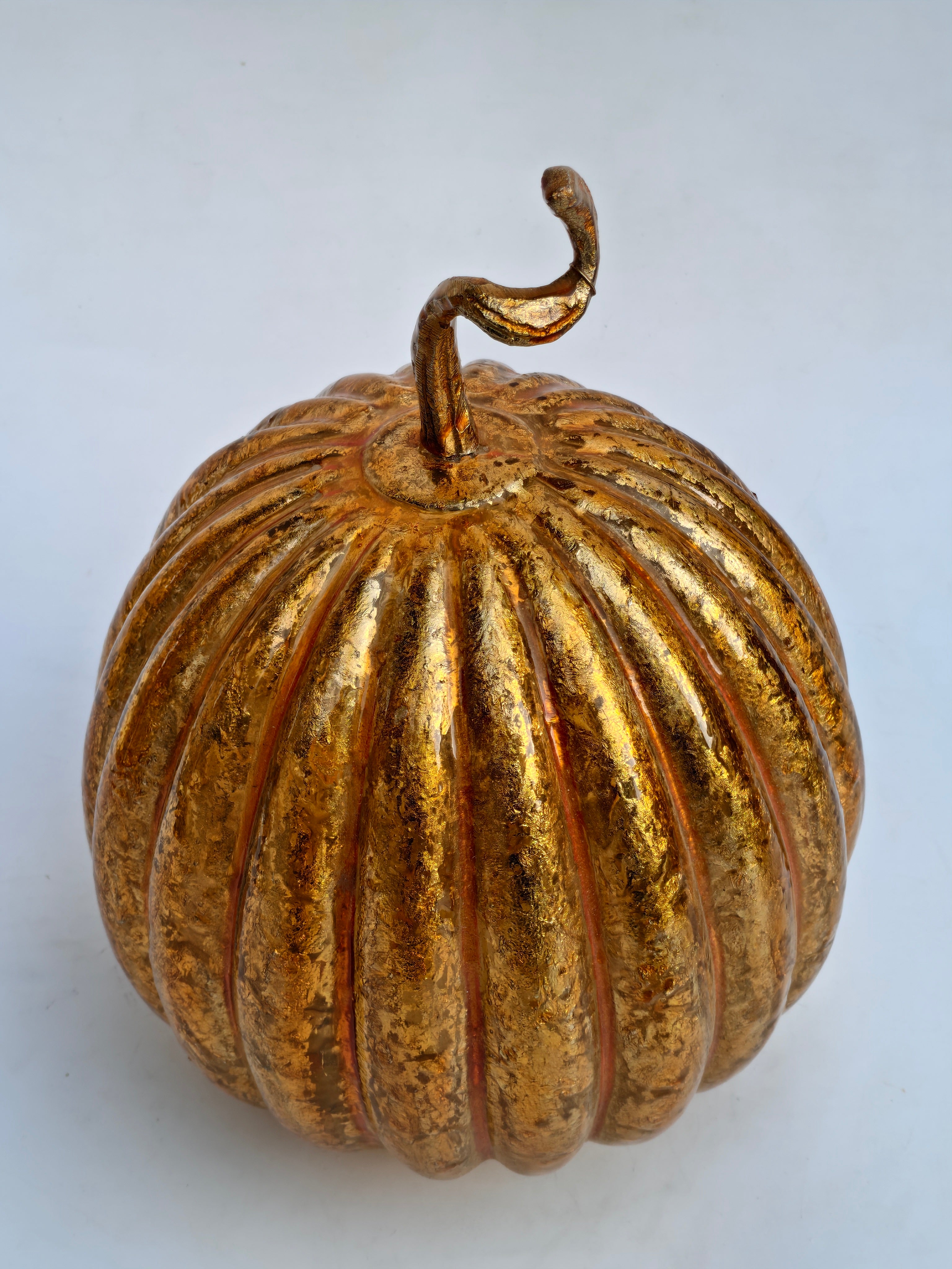 Gold Glass Pumpkin Decorative Accent – Luxe Festive Table Décor