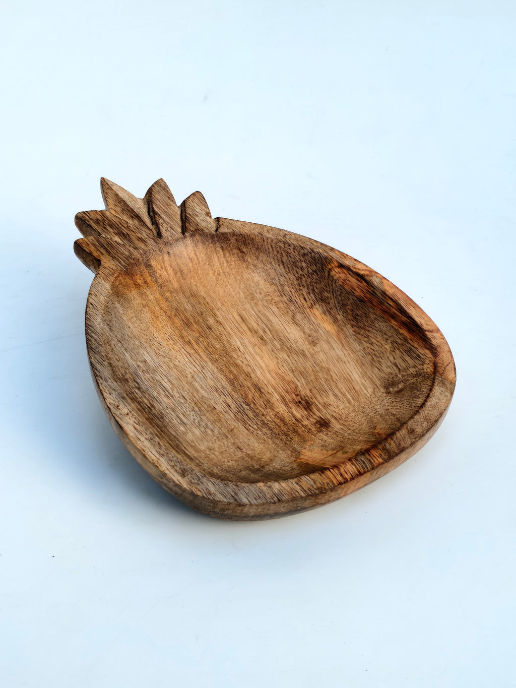 Handcrafted Pineapple-Shaped Wooden Bowl