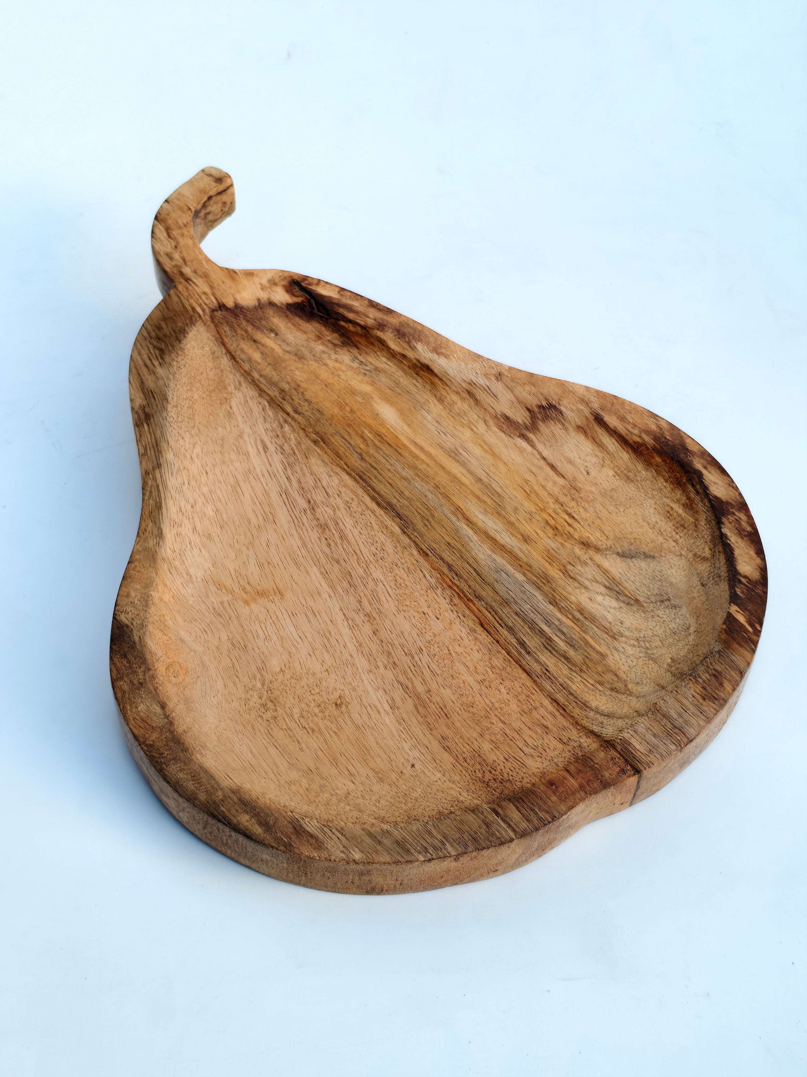 Handcrafted Pear-Shaped Wooden Serving Platter