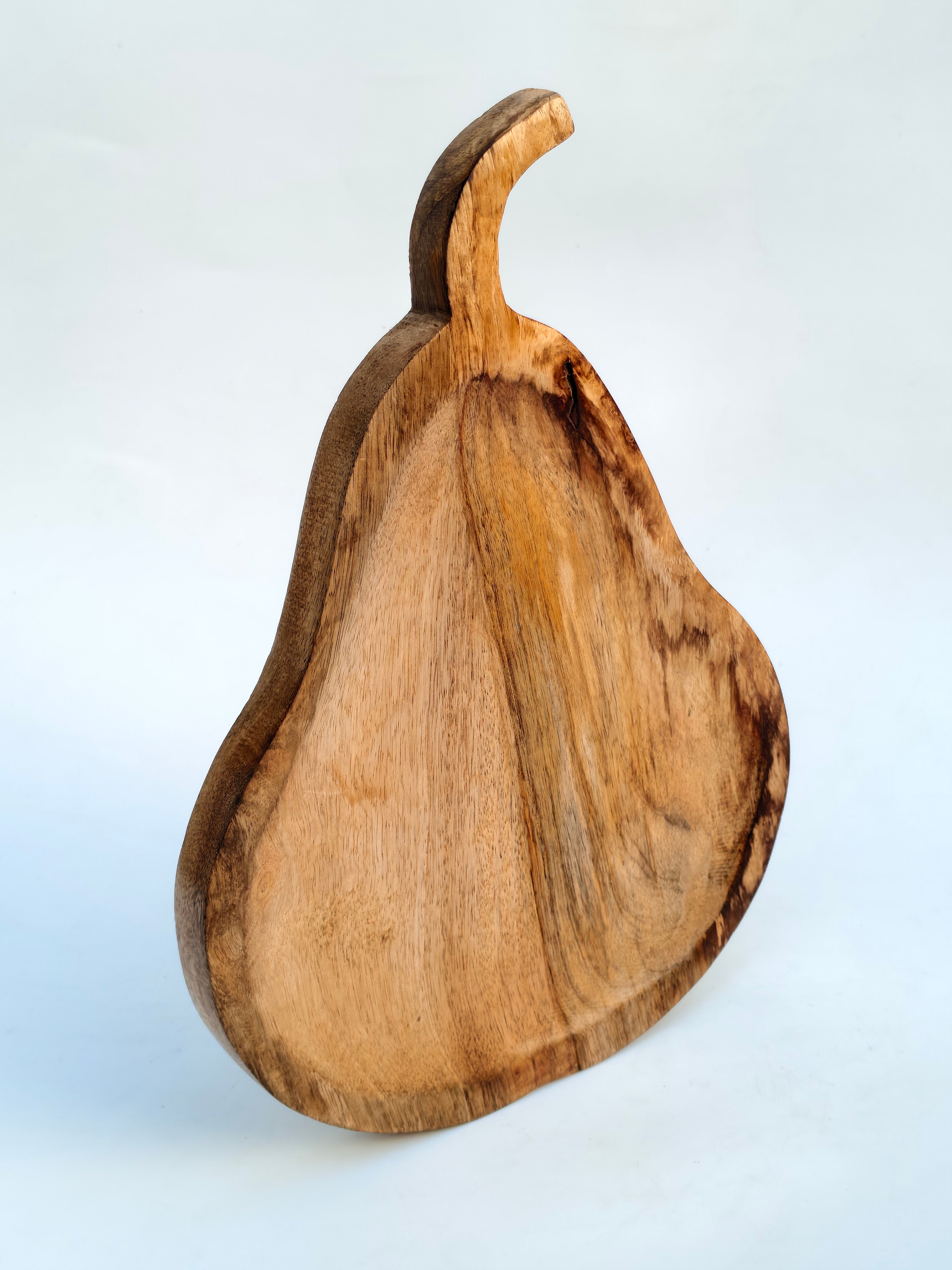 Handcrafted Pear-Shaped Wooden Serving Platter