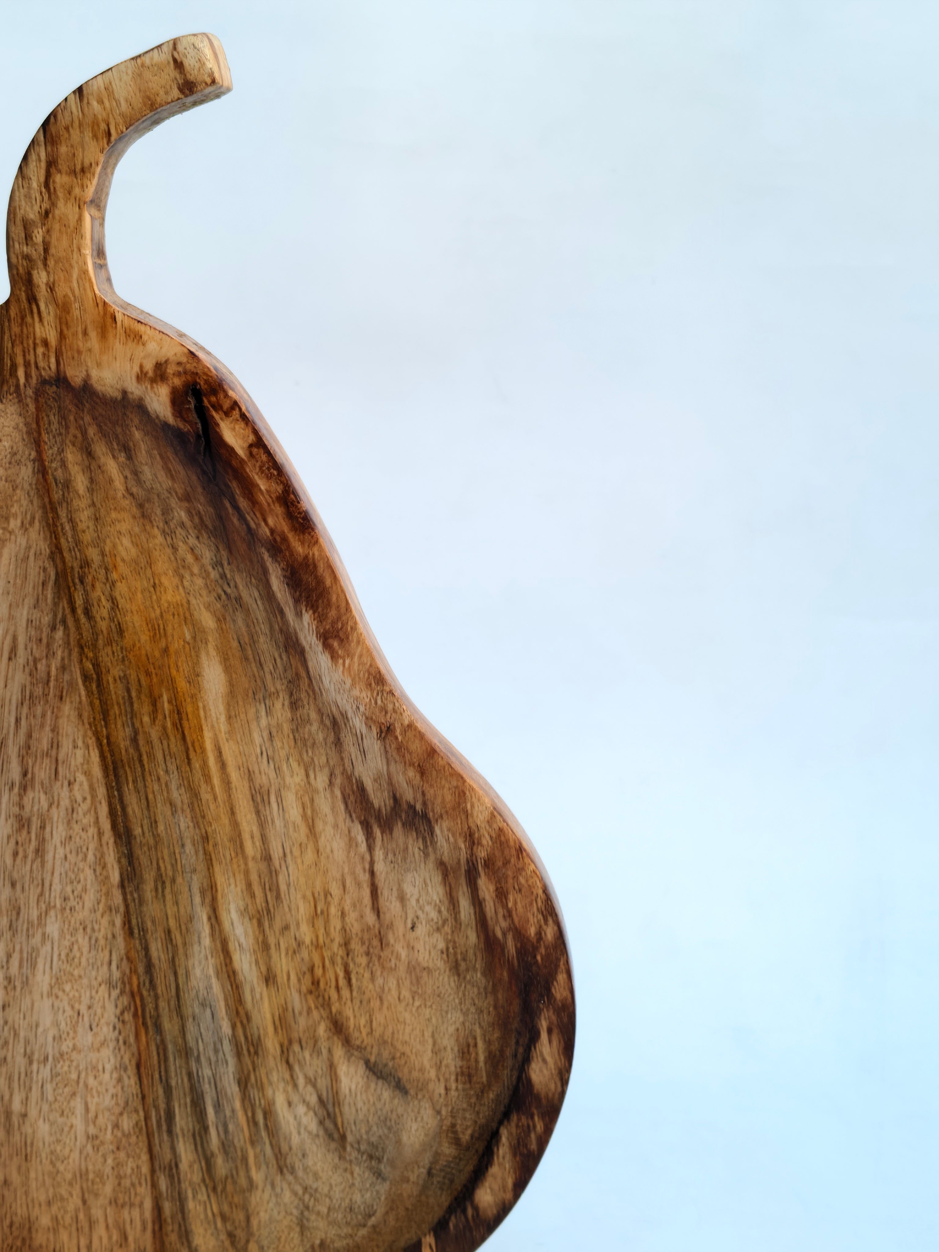 Handcrafted Pear-Shaped Wooden Serving Platter