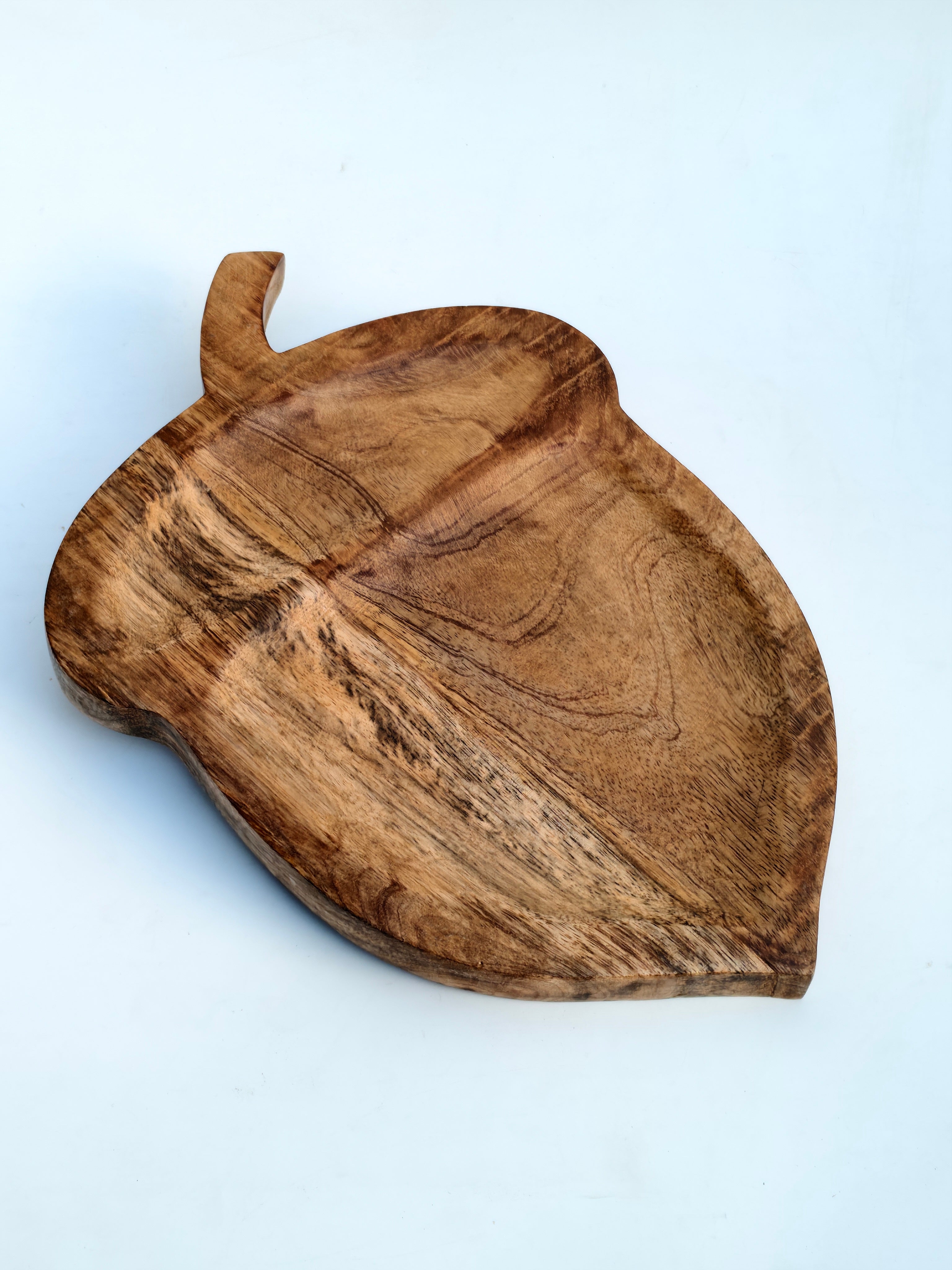 Handcrafted Acorn-Shaped Wooden Serving Platter