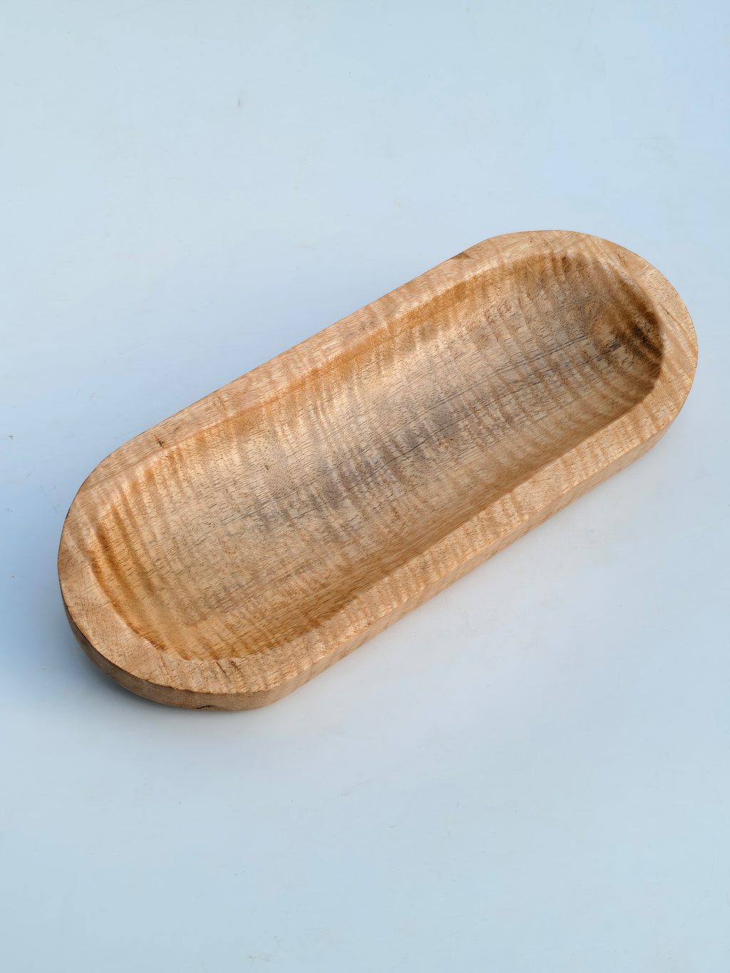 Handcrafted Mango Wood Serving Tray – Rustic Oval Decorative Platter