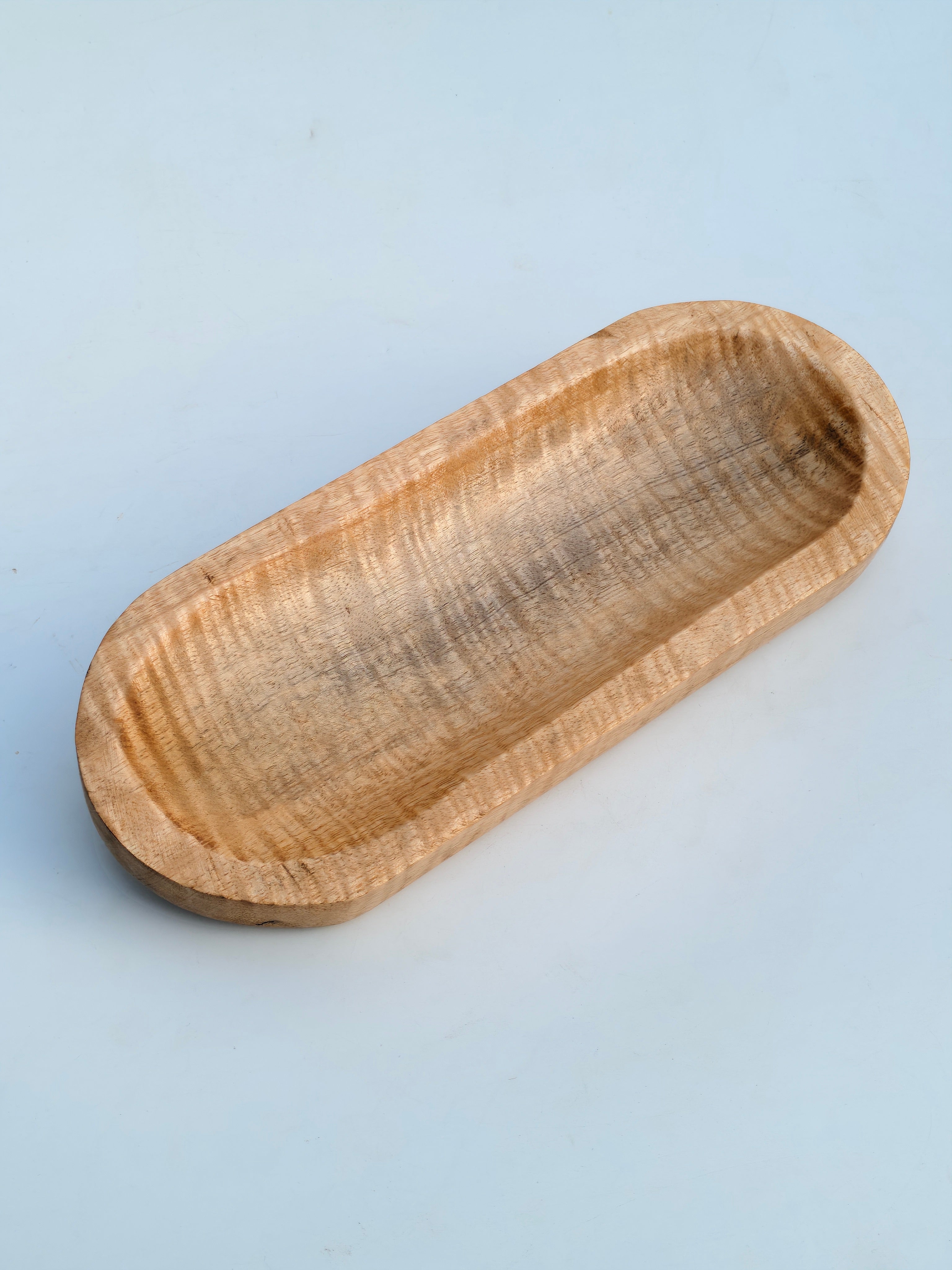 Handcrafted Mango Wood Serving Tray – Rustic Oval Decorative Platter