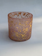 Blush Gold Leaf Glass Candle Holders