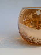 Amber Glow Bubble Glass Candle Holder