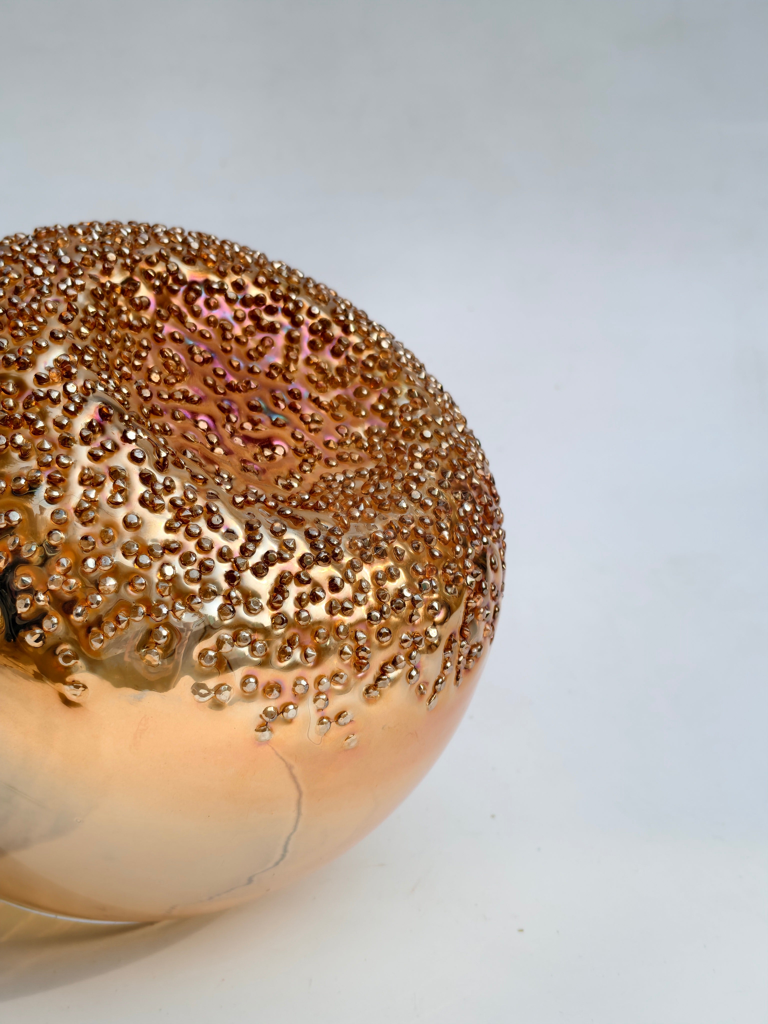 Amber Glow Bubble Glass Candle Holder