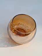 Amber Glow Bubble Glass Candle Holder
