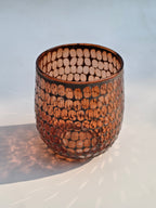 Amber Mosaic Glass Candle Holder