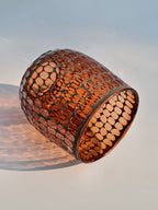 Amber Mosaic Glass Candle Holder