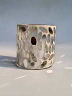Silver Mosaic Glass Tealight Holder