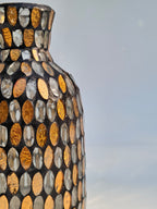 Amber Glow Mosaic Glass Vase