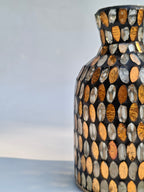 Amber Glow Mosaic Glass Vase