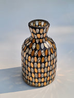 Amber Glow Mosaic Glass Vase