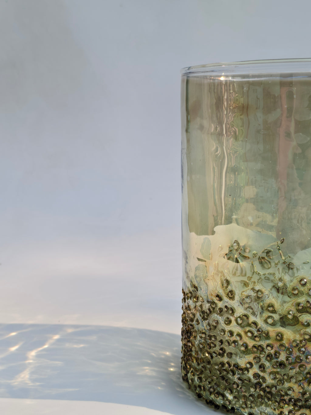 Amber Pebble Textured Glass Hurricane – Decorative Candle Holder