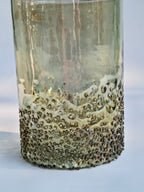 Amber Pebble Textured Glass Hurricane – Decorative Candle Holder