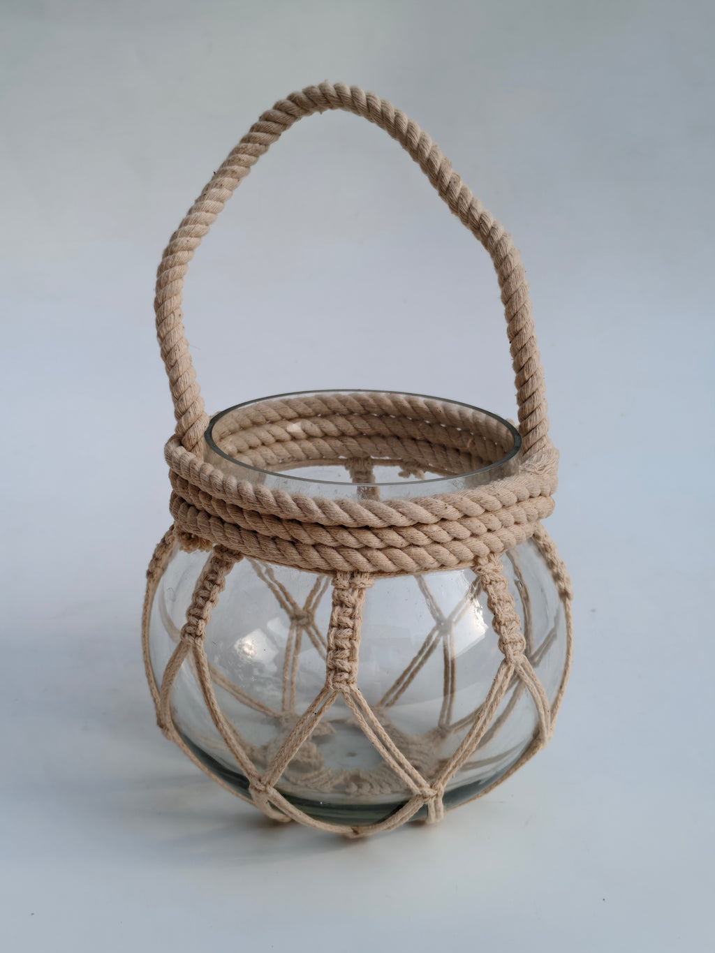 Coastal Rope & Glass Lantern Set (Set of 2)