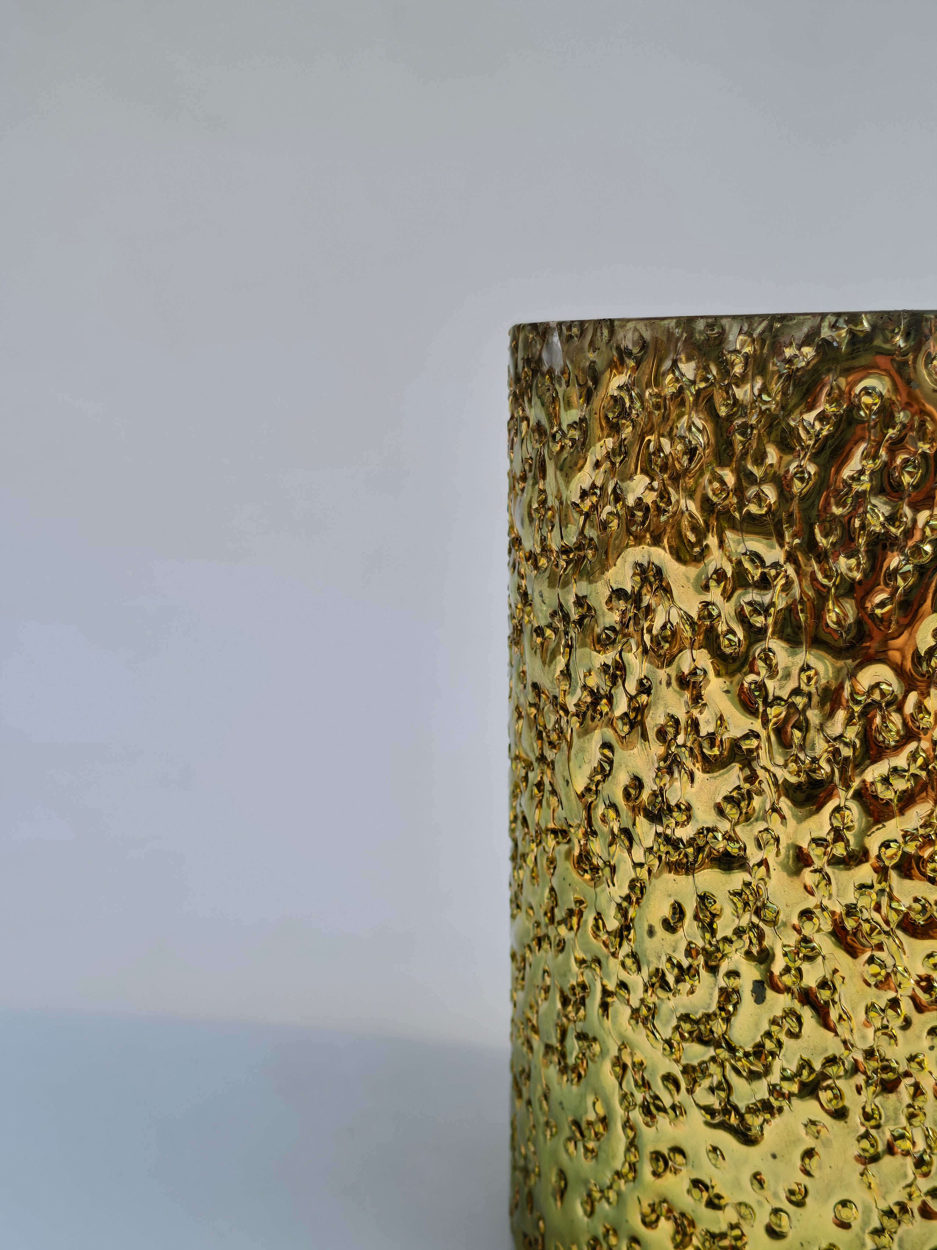 Hammered Gold Textured Glass Votive Holder