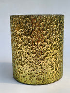 Hammered Gold Textured Glass Votive Candle Holder