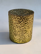 Hammered Gold Textured Glass Votive Candle Holder