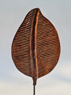 Handcrafted Wooden Leaf Sculpture on Stand