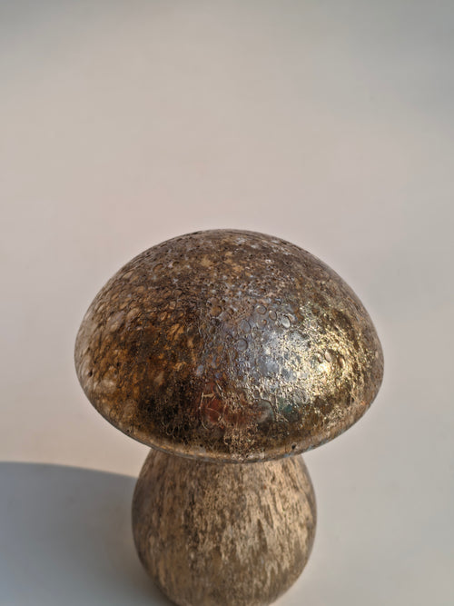 Antique Gold Mushroom Accent