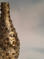 Antique Gold Textured Statement Vase – Handcrafted Decorative Accent