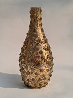 Antique Gold Textured Statement Vase – Handcrafted Decorative Accent