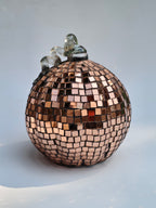 Rose Gold Mosaic Pumpkin LED Decorative Accent