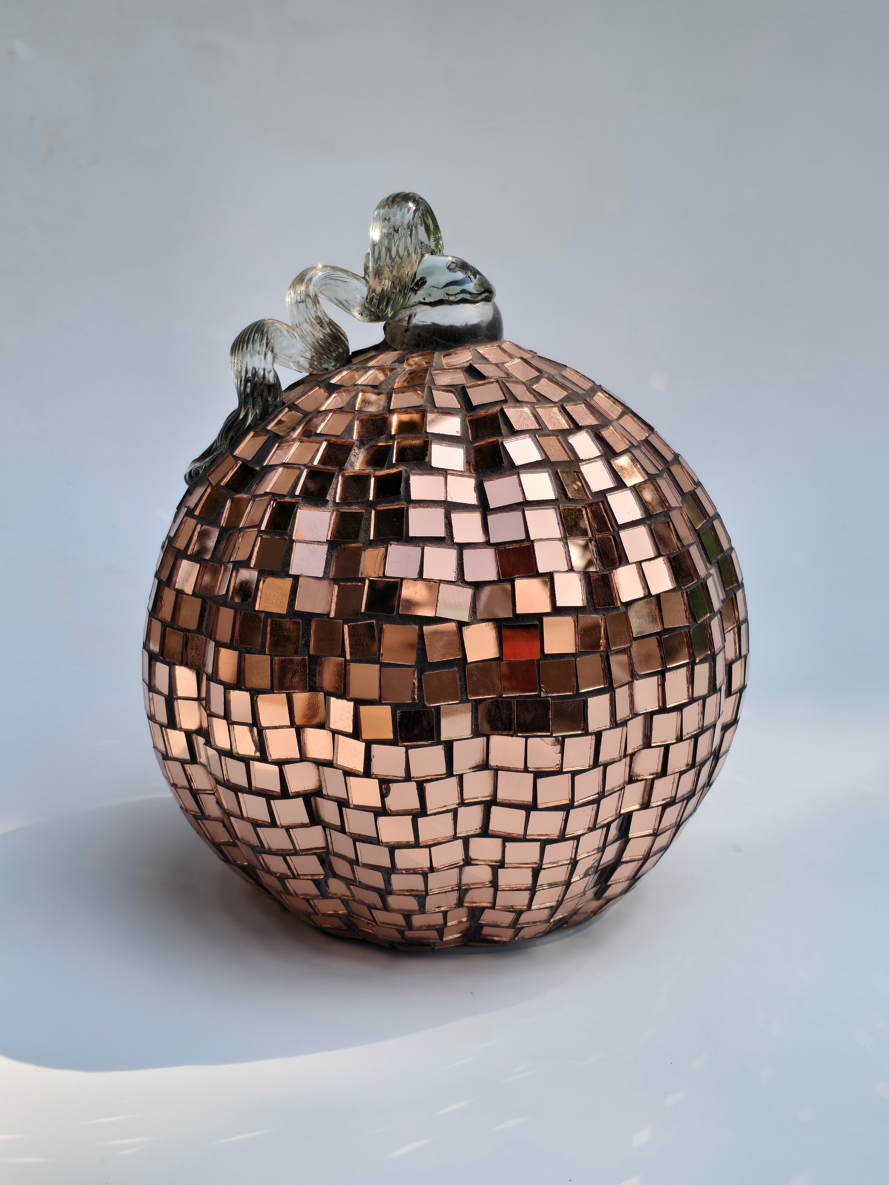 Rose Gold Mosaic Pumpkin LED Decorative Accent