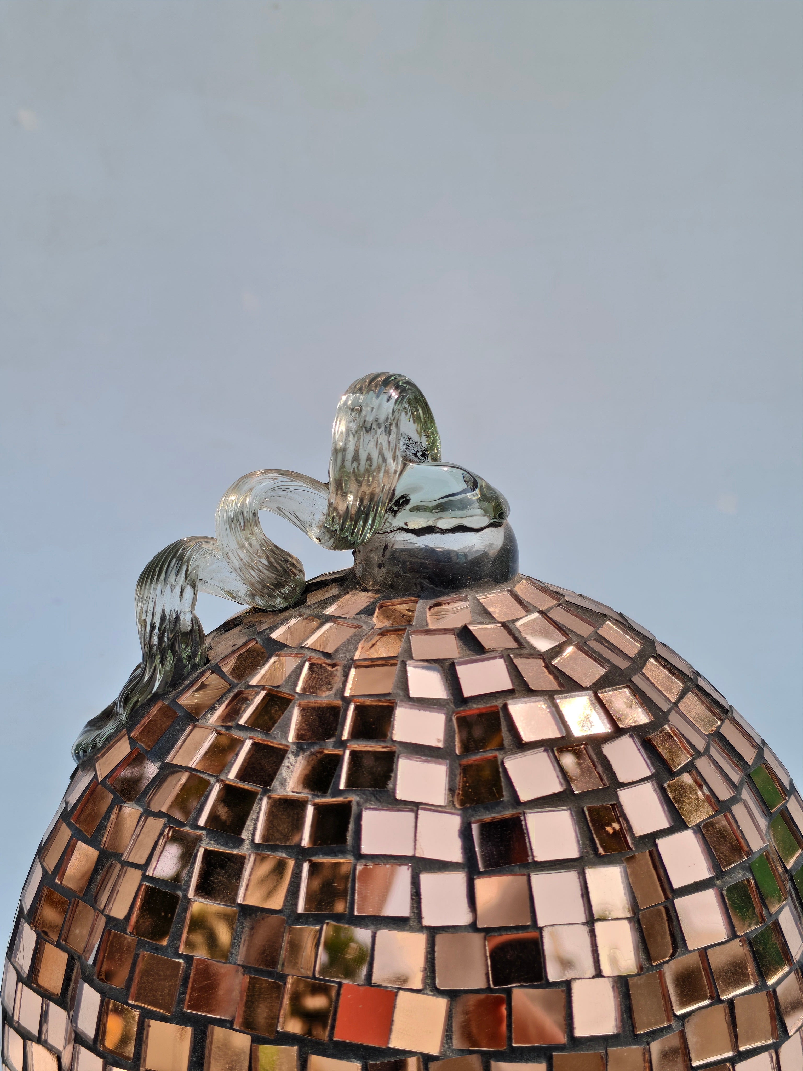 Rose Gold Mosaic Pumpkin LED Decorative Accent