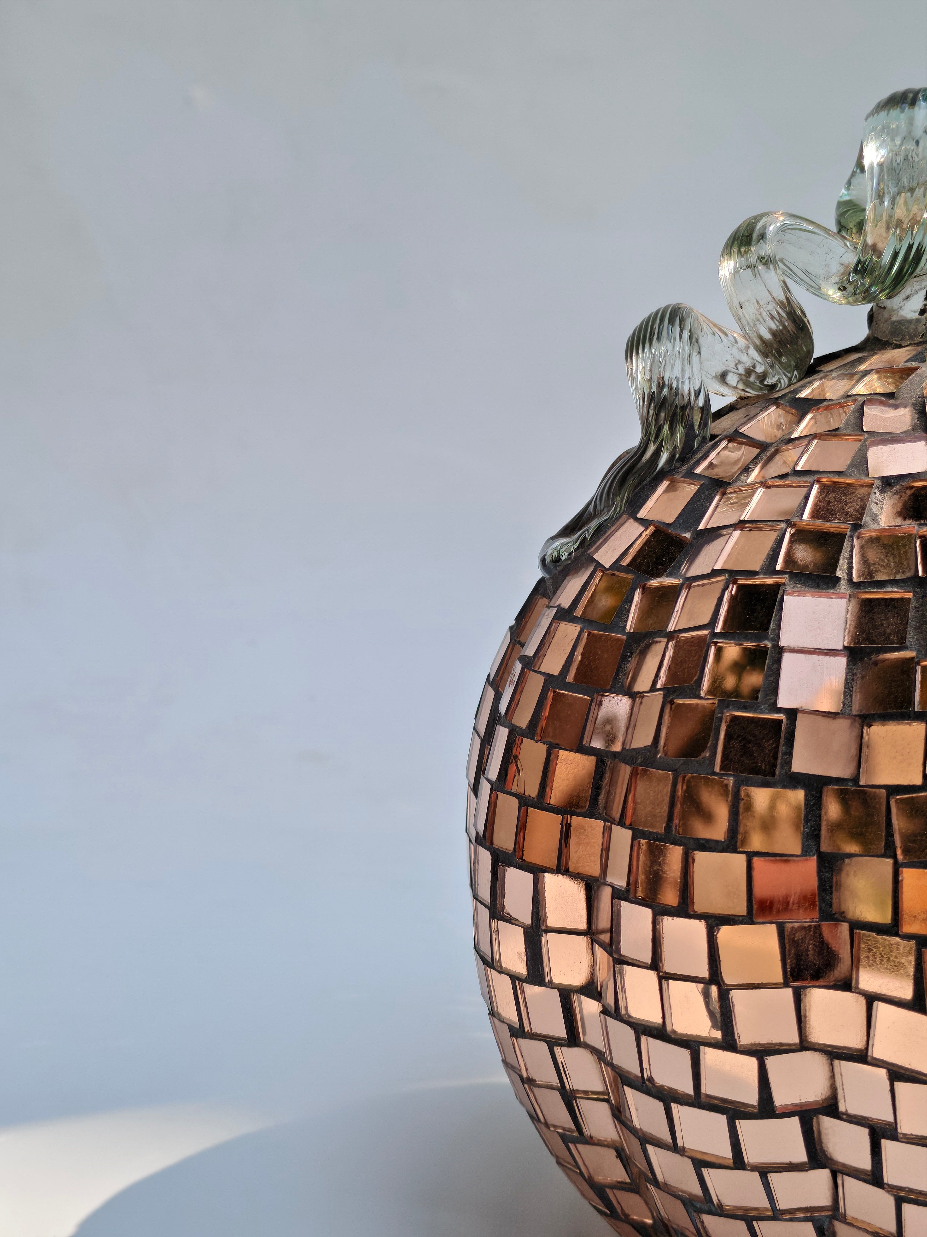 Rose Gold Mosaic Pumpkin LED Decorative Accent
