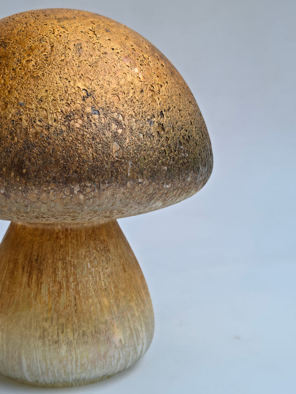 Golden Glass Mushroom Décor Lamp – Fairy Light Holder (18 cm)