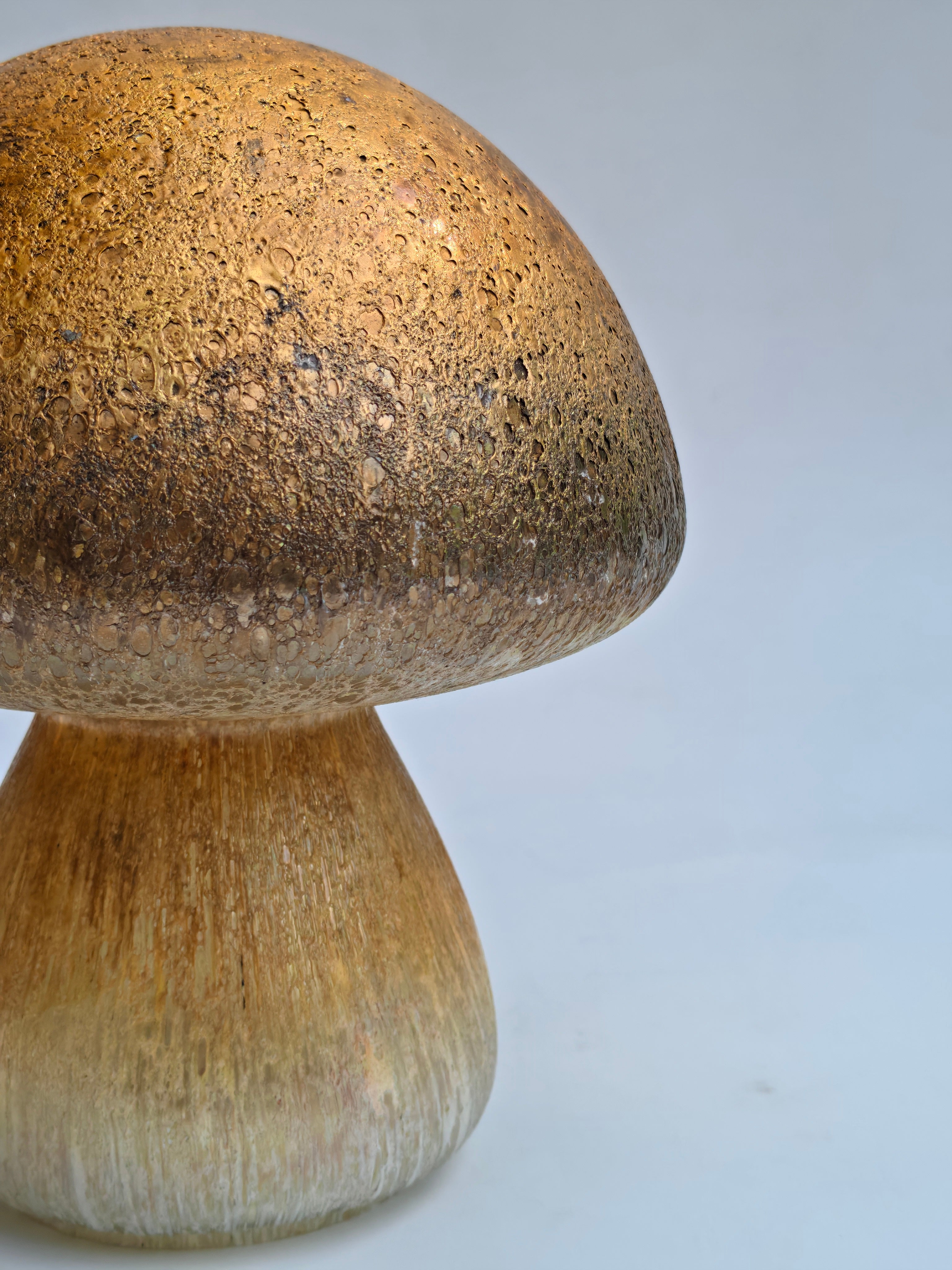 Golden Glass Mushroom Décor Lamp – Fairy Light Holder (18 cm)