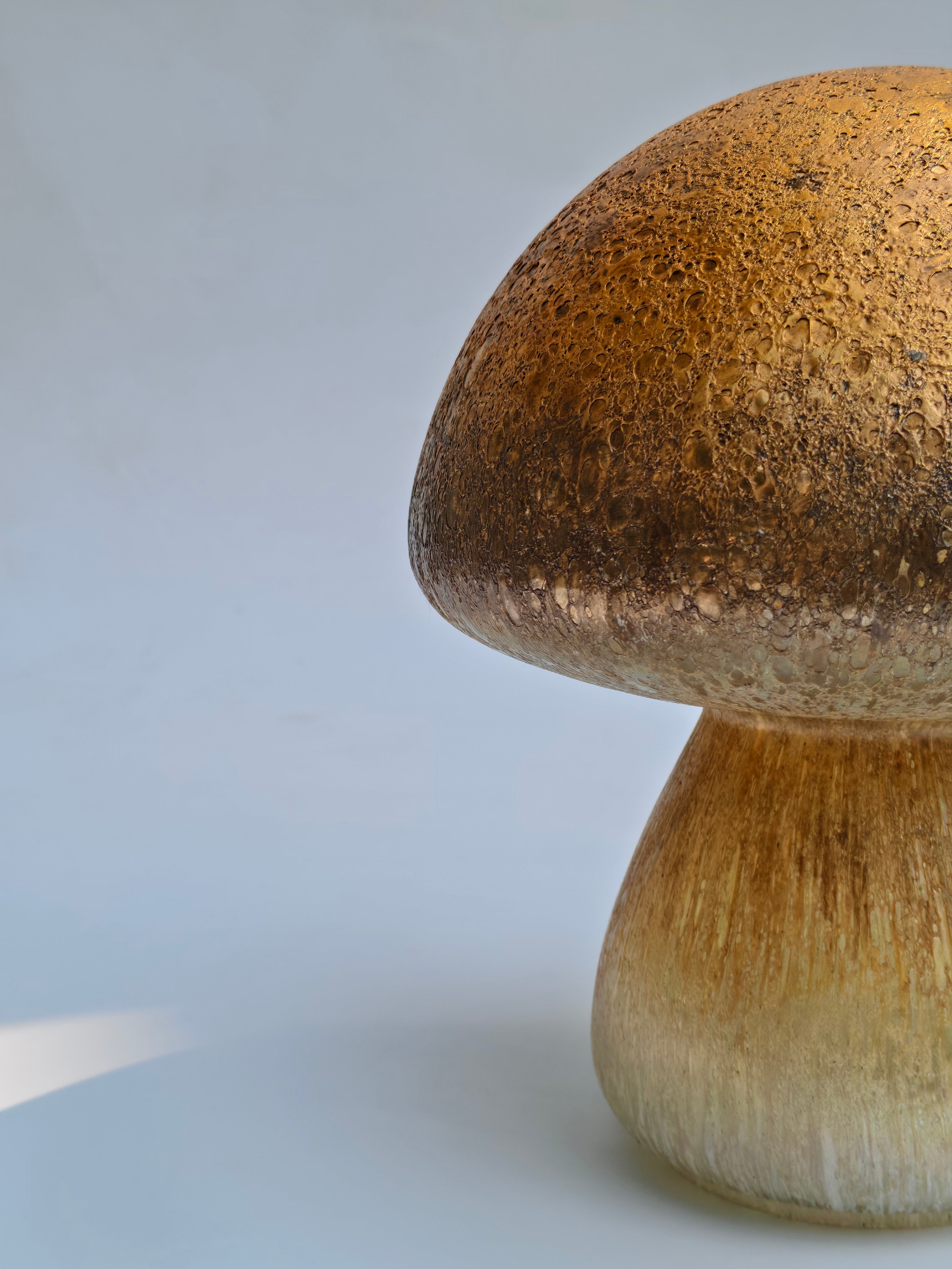 Golden Glass Mushroom Décor Lamp – Fairy Light Holder (18 cm)