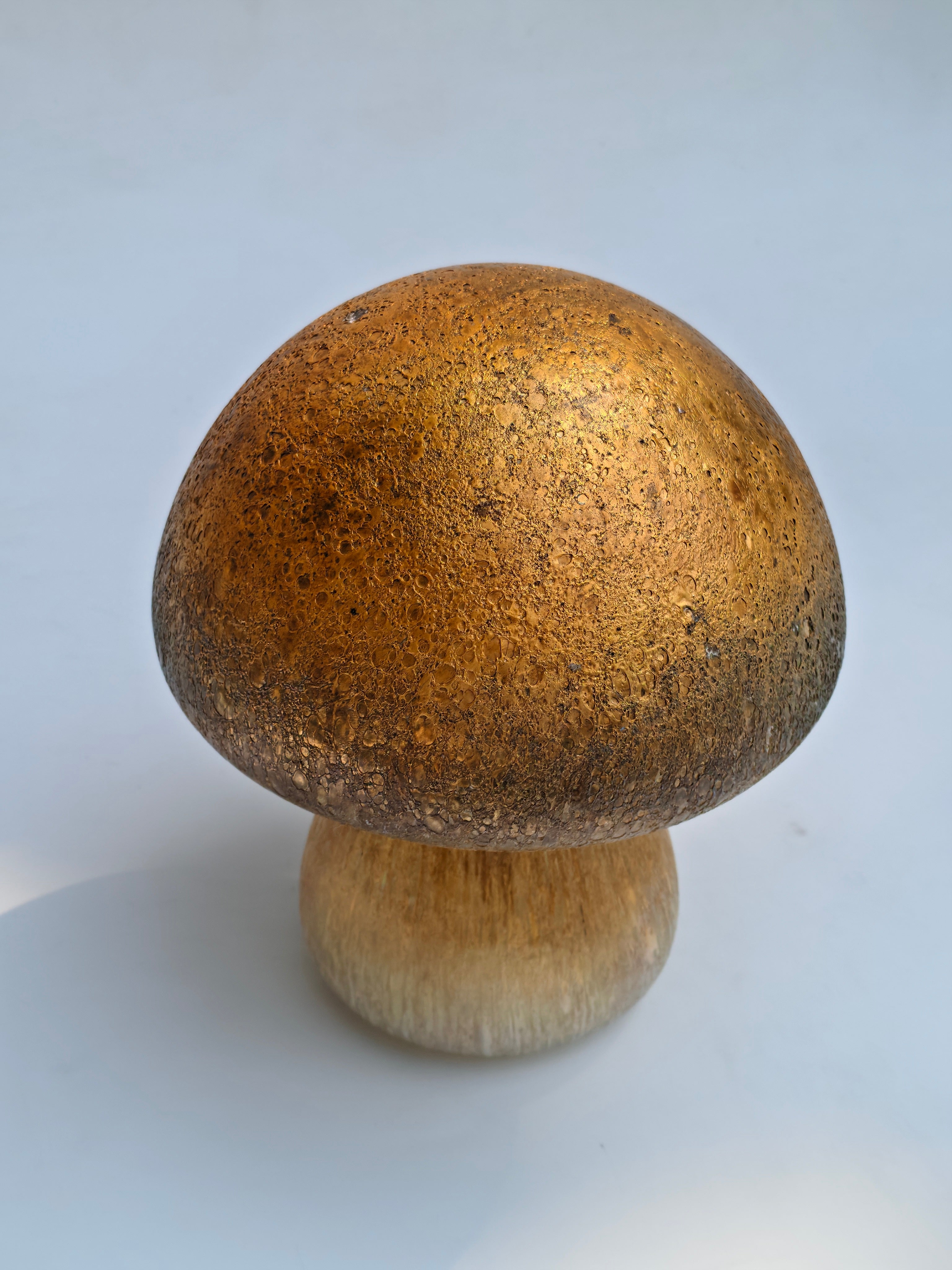 Golden Glass Mushroom Décor Lamp – Fairy Light Holder (18 cm)